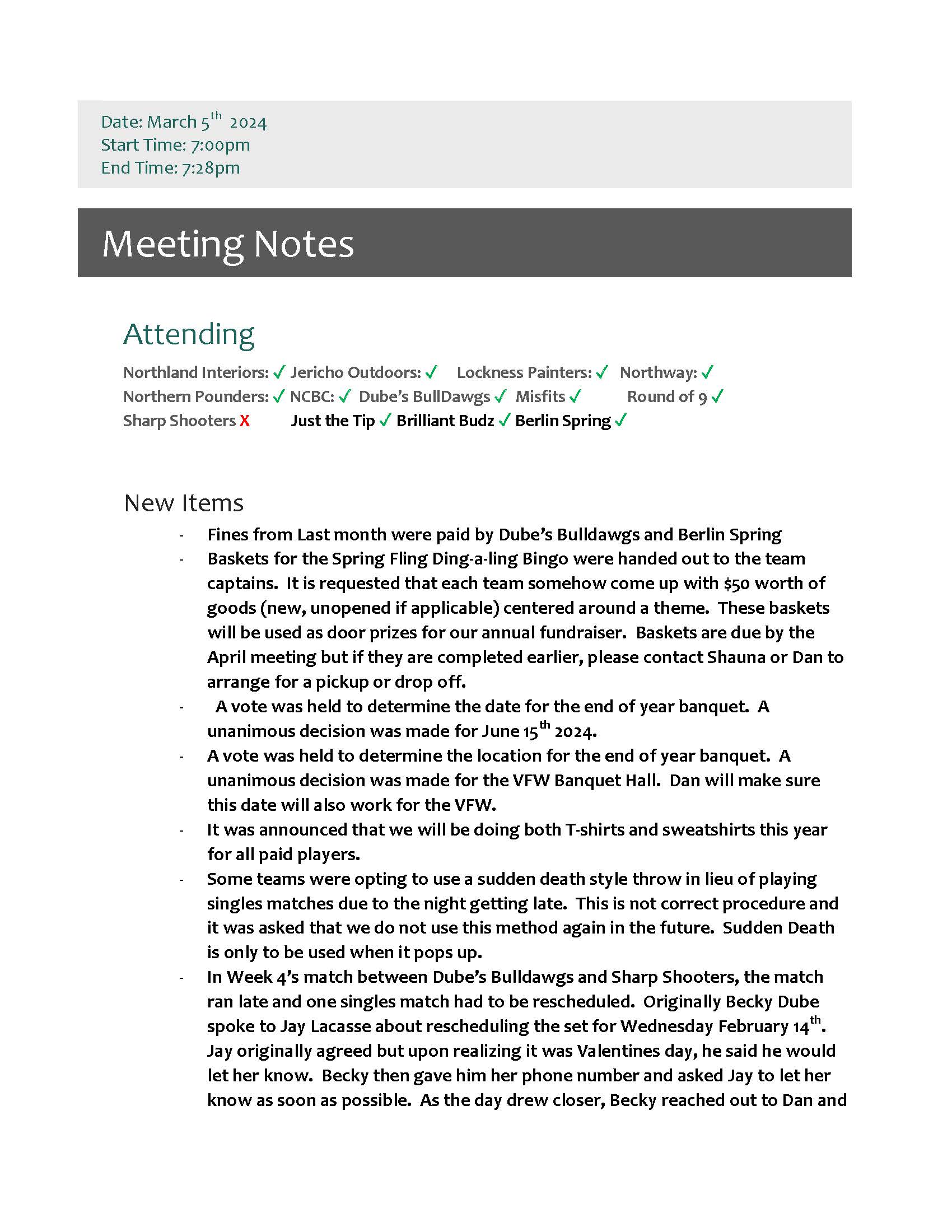 March 2024 Meeting Minutes